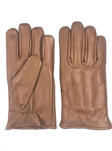 Men's Camel  GENUINE SHEEPSKIN soft leather winter gloves w/ fleece lining  - Picture 1 of 1