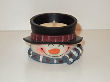 Snowman Tealight Candle Holder with Top Hat 2" Tall by 2.5" Wide GREAT GIFT