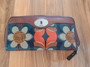 2 Fossil "KEY-PER" Women's Wallets 8"x4" & 6.5"x4.5",Excellent Vintage Condition - Picture 1 of 9
