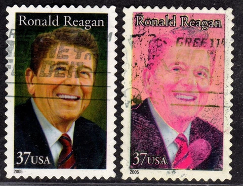 Not an Error-US EFO 2005 37c SN 3897 Used- Ronald Reagan - Color Changeling Cover