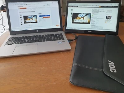 AOC I1659FWUX 15,6 Zoll tragbarer USB Monitor (Stromversorg. über USB) in OVP - Bild 1 von 4