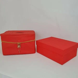 Joy Mangano Jewel Kit Tower Trio 2 boxes plus 1 Tray with Lid, RED, NIB 3 PIECES - Picture 1 of 7
