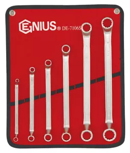 Genius Tools 6 Piece SAE Double Ended Offset Ring Wrench Set (Matte Finish) -... - Picture 1 of 1