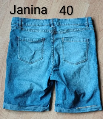 Janina Damen Gr. 40 Kurze Jeanshose Jeans Hose Shorts Bermuda Stretch Blau Hell - Bild 1 von 2