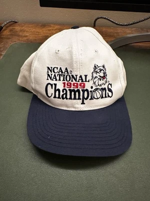 UConn Huskies Basketball 1999 NCAA National Champions Snapback Hat White - As Is - Image 1 of 2