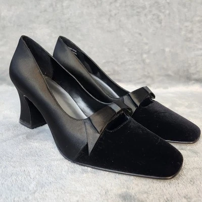 Karen Scott Twilight Black Velvet Two Tone Ribbon Pumps Women's US Size 7.5M - Image 1 of 4