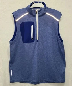 Gilet uomo 1/4 zip Zero Restriction usato in ottime condizioni blu erica elasticizzato golf outdoor - Foto 1 di 10