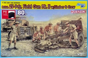 Dragon 6726 1/35 British 25-Pdr. Field Gun Mk.II w/Limber & Crew Brand New Kit - Picture 1 of 2