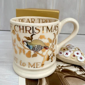 Emma Bridgewater 12 Days Of Christmas PARTRIDGE IN A PEAR TREE Gold BECHER 1. NEU - Bild 1 von 9