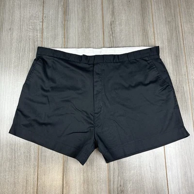 90 年代 Y2K Wilson 网球短裤男式 42 (44) 黑色纯色内缝 4 英寸 — 第 1/4 张图片