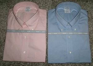 Brooks Brothers 1818 Regent Fit bügelfrei 2 Hemden pink/blau Größe 16 -4/5 - Bild 1 von 3