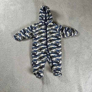 Calvin Klein Jumpsuit blau Camouflage Kapuze Reißverschluss Baby 6M Fuß Outfit Größe - Bild 1 von 6