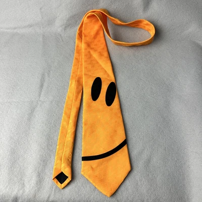 Corbata Addiction Para Hombre Talla Única Naranja Novedad Cara Smiley Corbata Gráfico Emoji Foto 1 de 4
