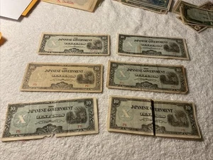 Philippines-JAPANESE GOVERNMENT (1940’s-)-TEN PESOS x 6-Banknotes CIRCULATED - Picture 1 of 7