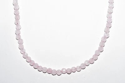 Collar de una sola hebra de cuarzo rosa rosa natural de 50,00 quilates de plata de ley 925 de $500 Foto 1 de 4