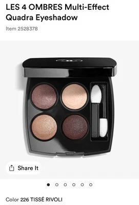 CHANEL Les 4 Ombres Multi-Effect Quadra Eyeshadow 226 Tisse Rivoli 2g / 0.07oz - Image 1 of 4