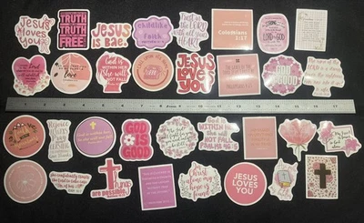 LOT of 10 Religious Inspirational Bible Stickers God Faith Scripture Jesus Verse - Image 1 of 4