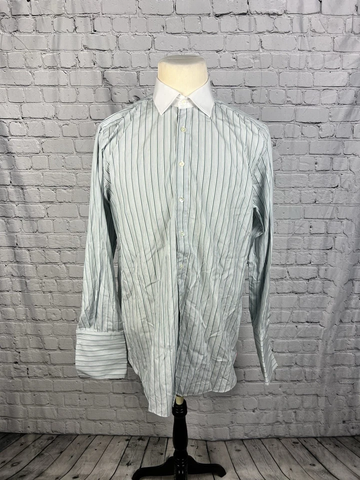 Camisa de vestir rosa Shirtmaker London puño francés para hombre talla 16/41 clásica azul, blanca Foto 1 de 4