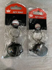 (2) Miami Marlins NEU Schlüsselanhänger. MLB Baseball Neu mit Etikett Fan Geschenk Dolphins Heat - Bild 1 von 3