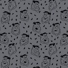 The Flintstones Fred Iron Gray 100% Cotton Fabric by The Yard