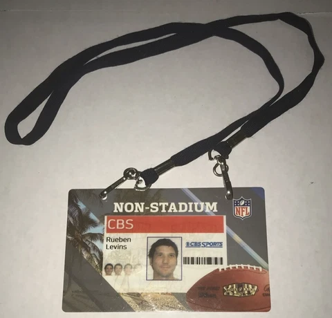 Super Bowl XLIV 2010 44 Media Credentials CBS TV Non Stadium Badge Ticket Stub Cover