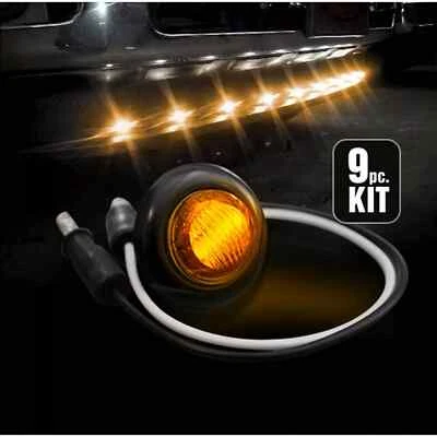 RECON 264227AMBK Front Air Dam Kit Smoked Bulb LED 9 Piece Amber Light Kit - Image 1 of 2