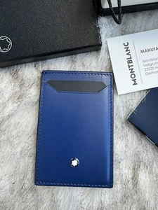 Mont Blanc Meisterstuck Portatarjetas 3 Ranuras 3CC | Bolsillo Azul Cielo Negro Montblanc - Imagen 1 de 11