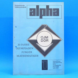 DDR Alpha 1 von 1981 Mathematische Schülerzeitschrift Mathematik Mathe Logik S1 - Imagen 1 de 1