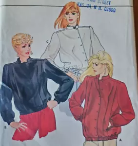 Giacca bomber anni 80 modello butterick 4504 pieghe finto colletto vestibilità ampia 6 8 10 - Foto 1 di 3