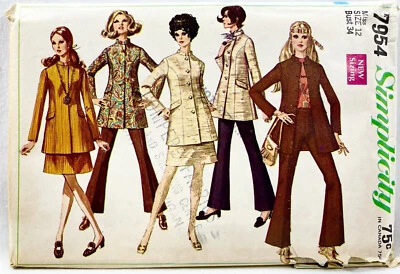 Patrón de costura Simplicity 1968 7954 para mujer separado 3 piezas talla 12 de colección 11935 Foto 1 de 2