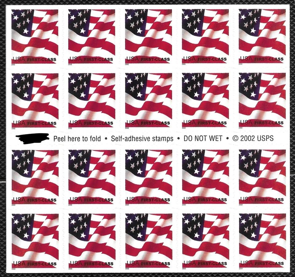 US #3623a MNH Booklet 2002 37c Flag Stars and Stripes [B2222 BC174] - Image 1 of 2
