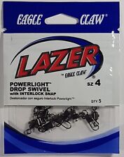 Eagle Claw Power Light Drop Swivel Size 4 Lazer Qty 5 Fishing Tackle