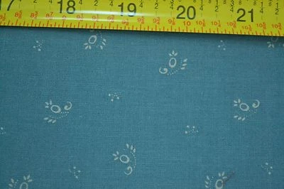 35" Long, Vintage, Cream on Dusty-Teal Quilt Cotton, RJR/Jinny Beyer, M7115 - Image 1 of 4