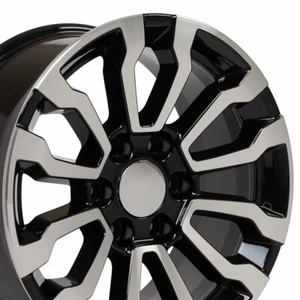 18" Machined Black 5909 Wheel Fits Chevy Tahoe Suburban Silverado 18x8.5 Rim RT5 - Picture 1 of 5