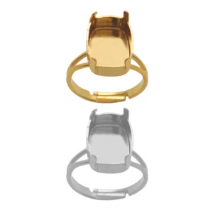 Brass Adjustable Ring Bases for 4568 Cushion 14mm Crystals * Choose Color - Picture 1 of 4