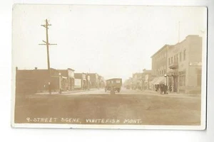 Straßenszene, Whitefish Montana RPPC - Bild 1 von 2