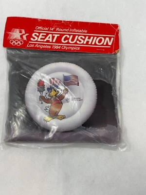 VINTAGE NEW LOS ANGELES 1984 OLYMPICS INFLATABLE SEAT CUSHION MOOCHIE'S - Image 1 of 4