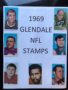 1969 GLENDALE Stamps - $0.99 Each -   Many players and teams NFL FOOTBALL