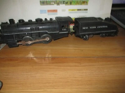 VINTAGE Marx O 0-4-0 Steam Switcher Loco 490 w/NYC Tender~RUNS - Image 1 of 4