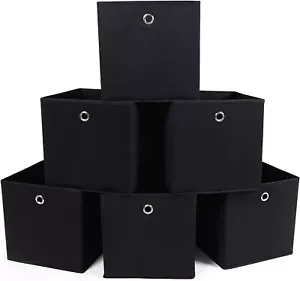 Aufbewahrungsbox 6 Stück, Faltbox faltbarer Organizer mit Fingerloch Schwarz F29 - Bild 1 von 6