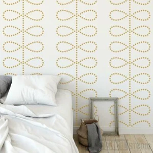 Dotty Leaf Reusable Stencil - Wallpaper Effect - Feature Wall - Simply Add Paint - Picture 1 of 8