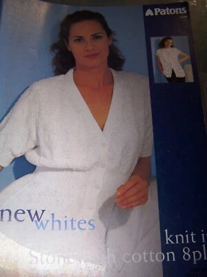 Patons 8 Ply Cotton Short Sleeve Cardigan & Vest L274 - Image 1 of 2