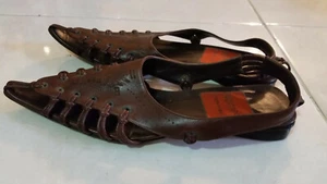 NEU GOFFREDO FANTINI DAMEN LEDER SANDALEN SCHUHE GRÖSSE 35 US 5 BRAUN - Bild 1 von 5