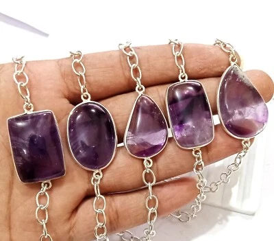 紫水晶镀银手链可调节手链 — 第 1/4 张图片