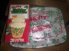 17 Ct Vintage 2000 Hefty Holiday 9x1 Compartment Trays And 20 1981  Tumblers 9oz