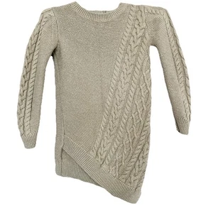 Tommy Bahama Sweater Girls L 10/12 Gold Metallic Knit Cotton Wool Blend Preppy - Picture 1 of 11