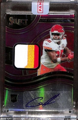 2020 Panini Select Rc Patch Auto Clyde Edwards-Helaire #RSM-CEH Purple Prizm /49 - Image 1 of 2