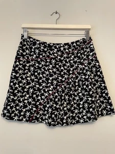 Ba&sh Cancun Floral Print Mini Skirt Size 0 UK 8 Black Deer Bird Lined - Imagen 1 de 10