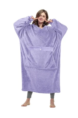 Sudadera con Capucha Manta Grande Cataluña, Pullover Polar Lavanda Usable Foto 1 de 4