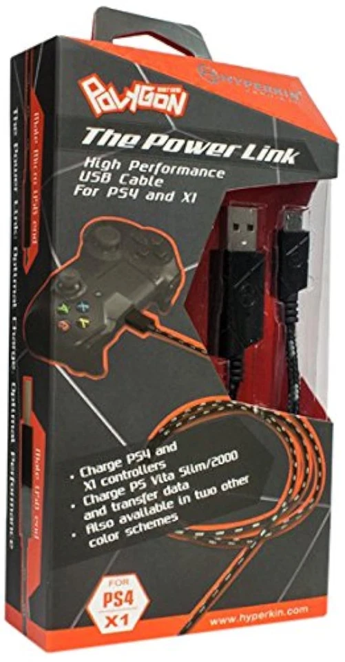 Hyperkin Polygon Braided Micro Charge Cable For PS4/ Xbox One/ PS Vita 3E - Image 1 of 3